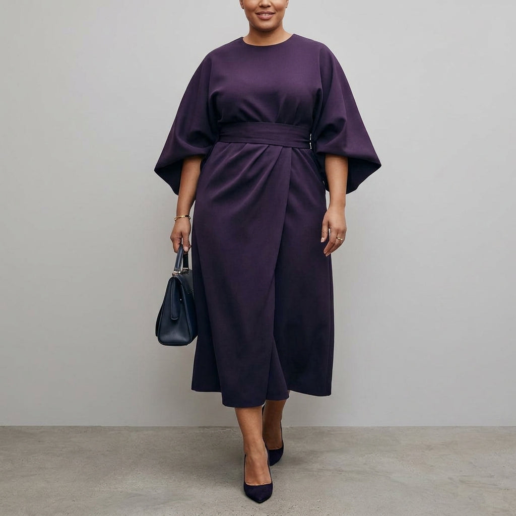 Women's Maxi Dress with Batwing Sleeves