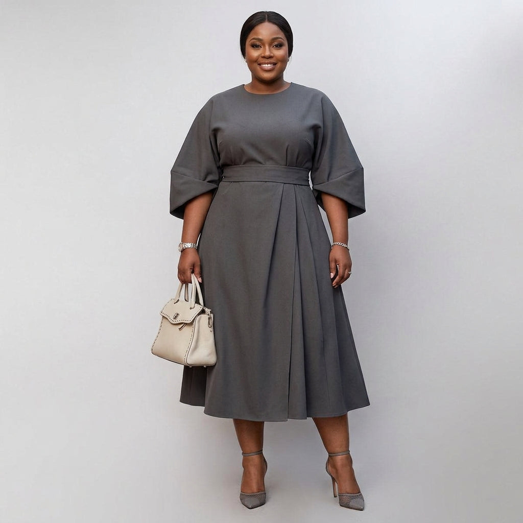 Women's Maxi Dress with Batwing Sleeves