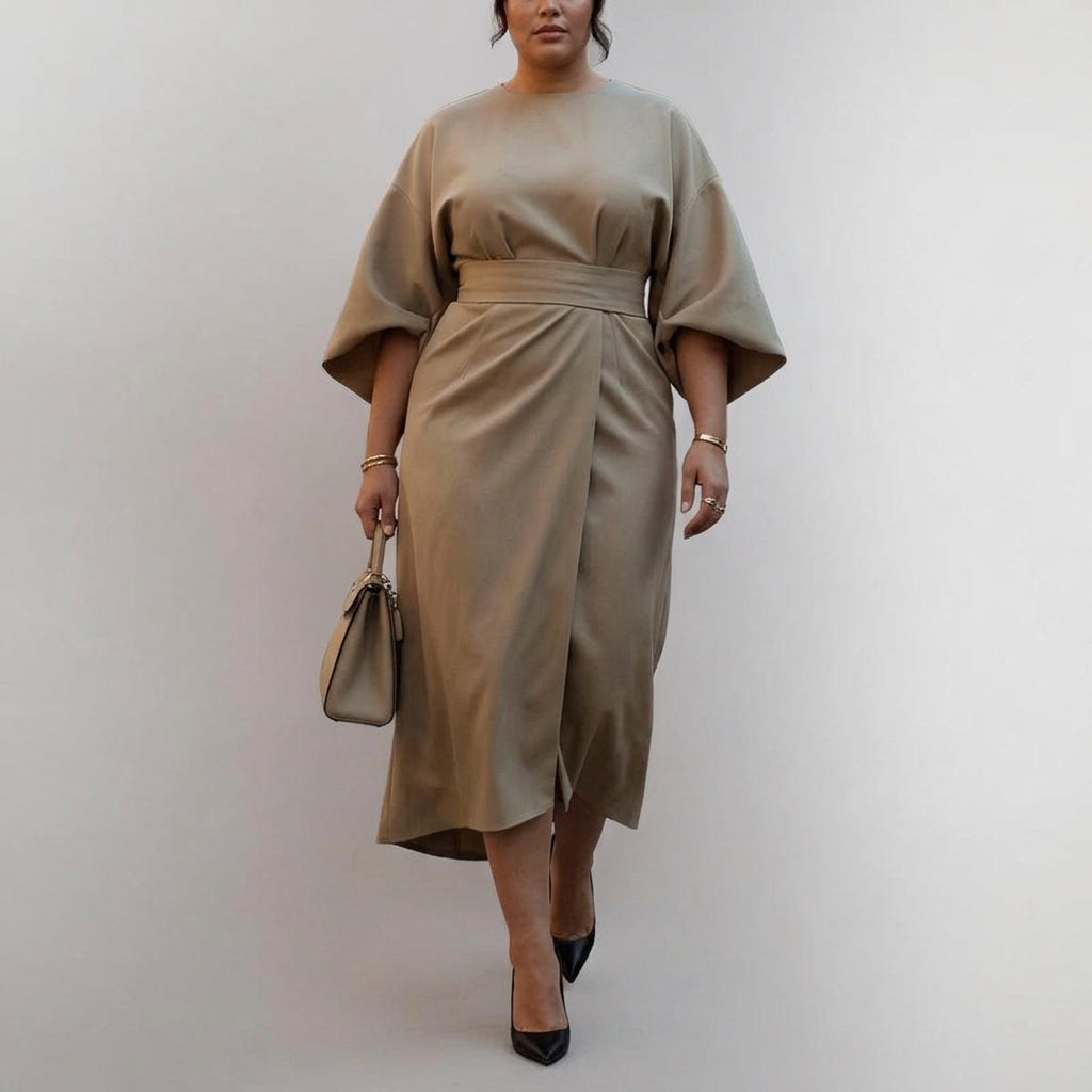 Women's Maxi Dress with Batwing Sleeves