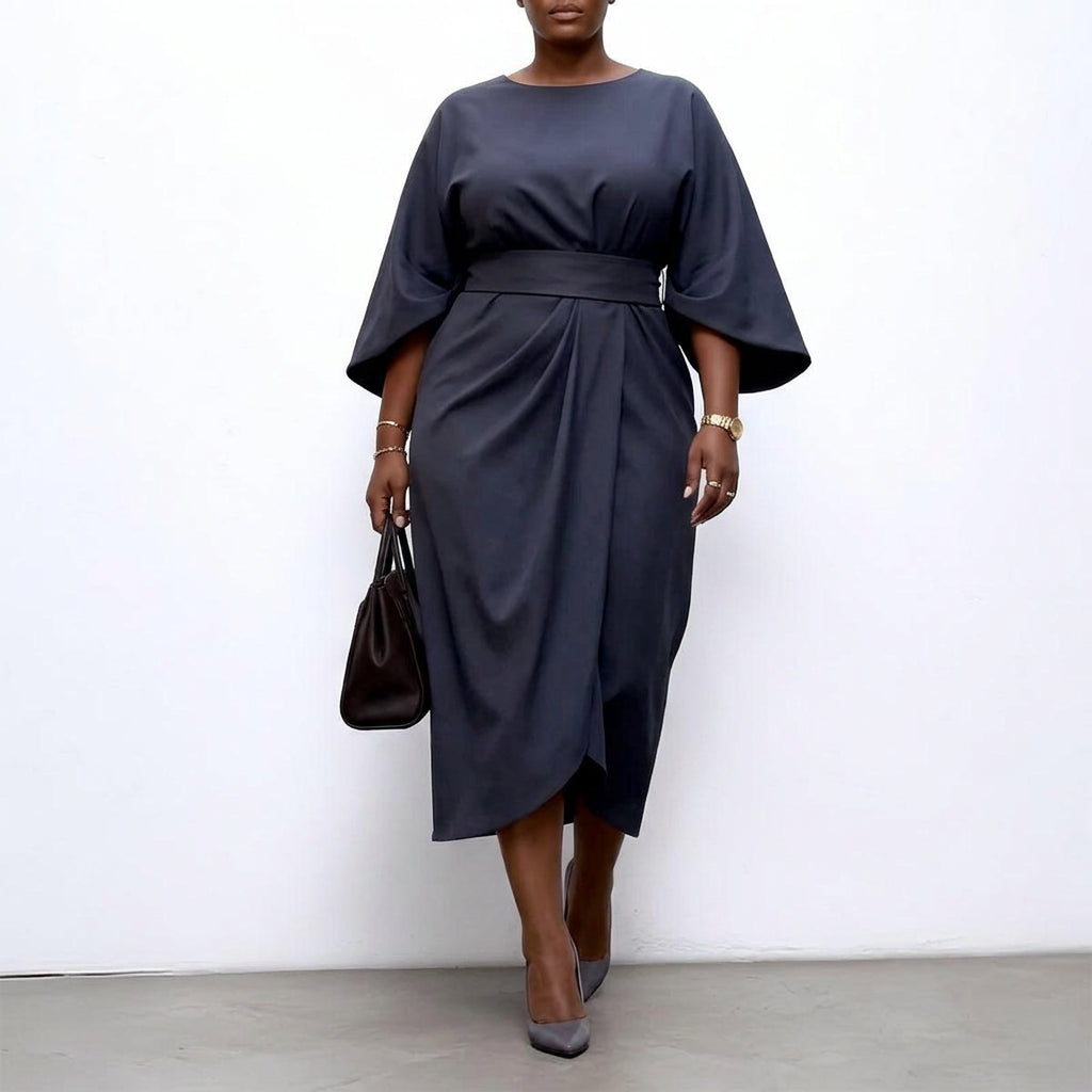 Women's Maxi Dress with Batwing Sleeves