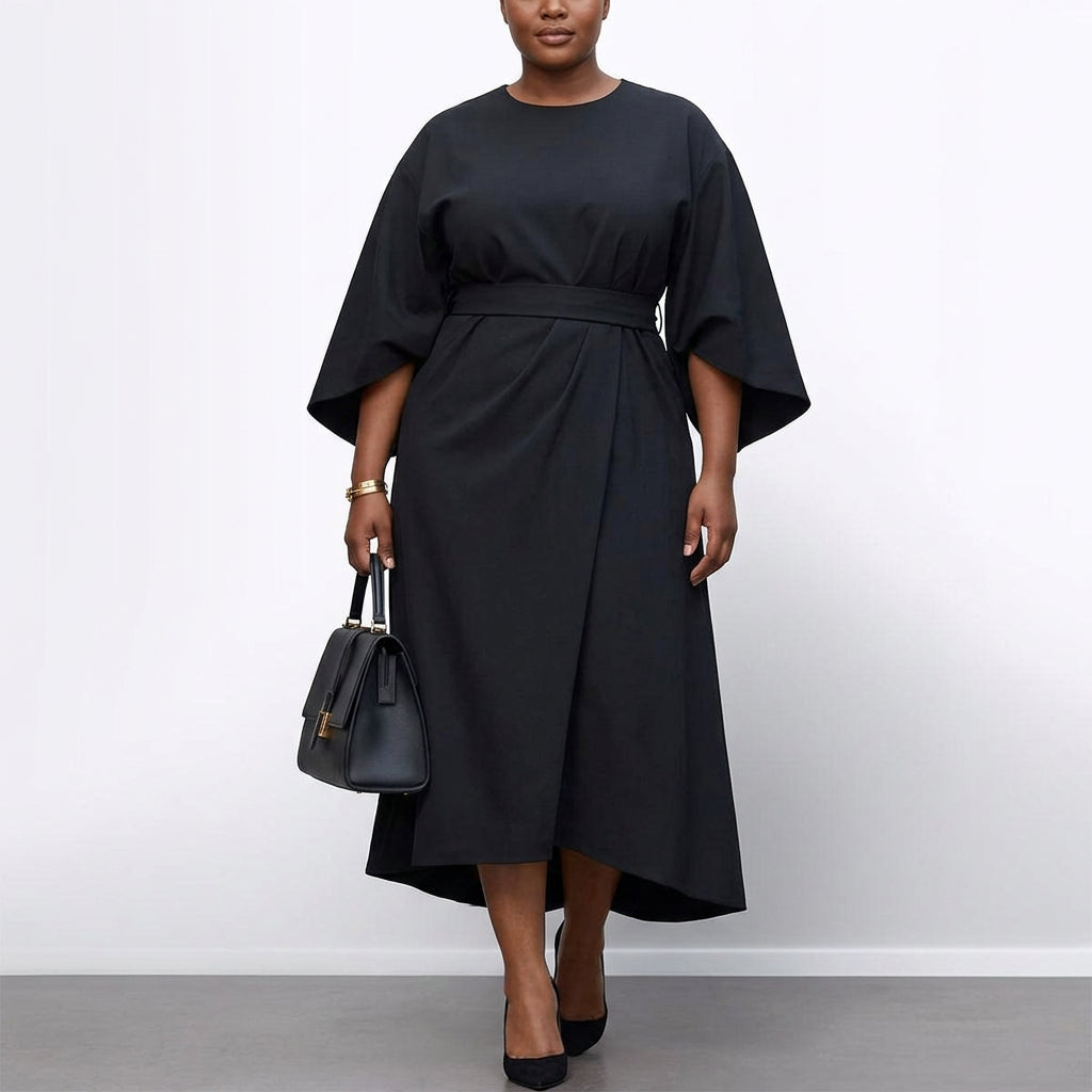 Women's Maxi Dress with Batwing Sleeves