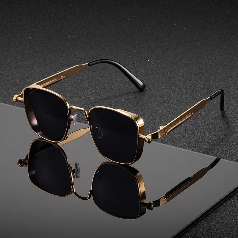 Square Frame Sunglasses with UV400 Protection, Metal Alloy