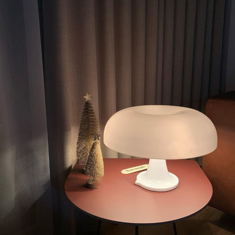 Mushroom Table Lamp - Scandinavian Dome Shade, Plastic