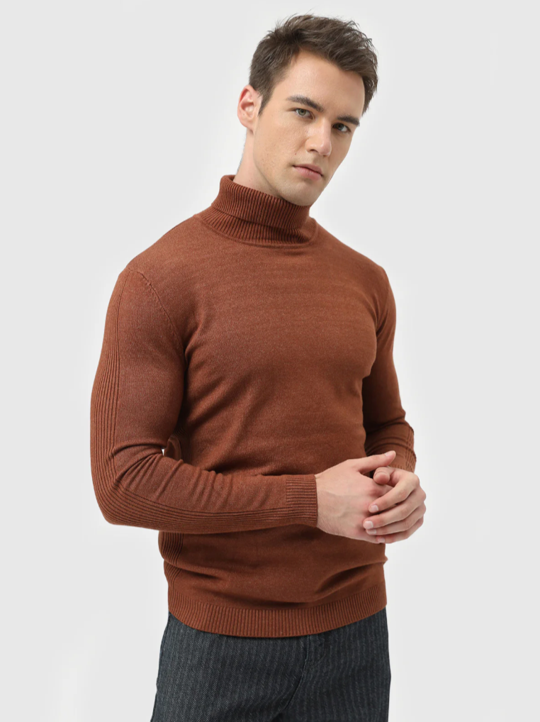 Men's Turtleneck Sweater – Fine Knit Pullover