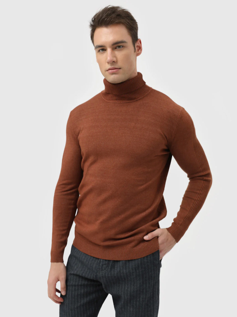Men's Turtleneck Sweater – Fine Knit Pullover
