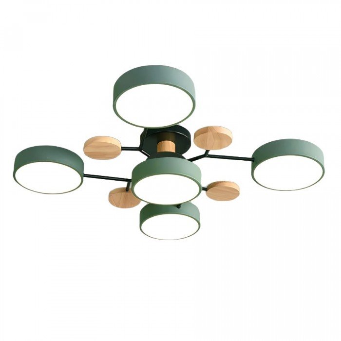 Scandinavian LED Ceiling Light with Branched Arms, 4 to 7 Lights