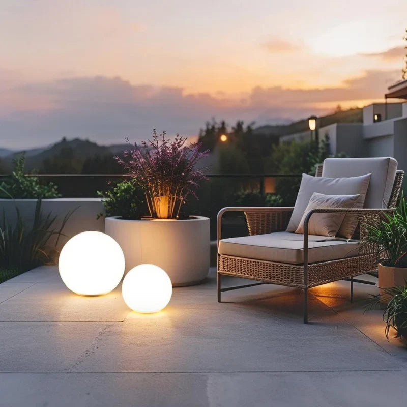 Spherical Outdoor Garden Light with Remote Control - 16 Colours, Weather-Resistant