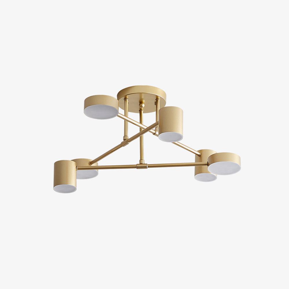 Ceiling Light with Crossed Arms and Cylindrical Heads, Sputnik Style