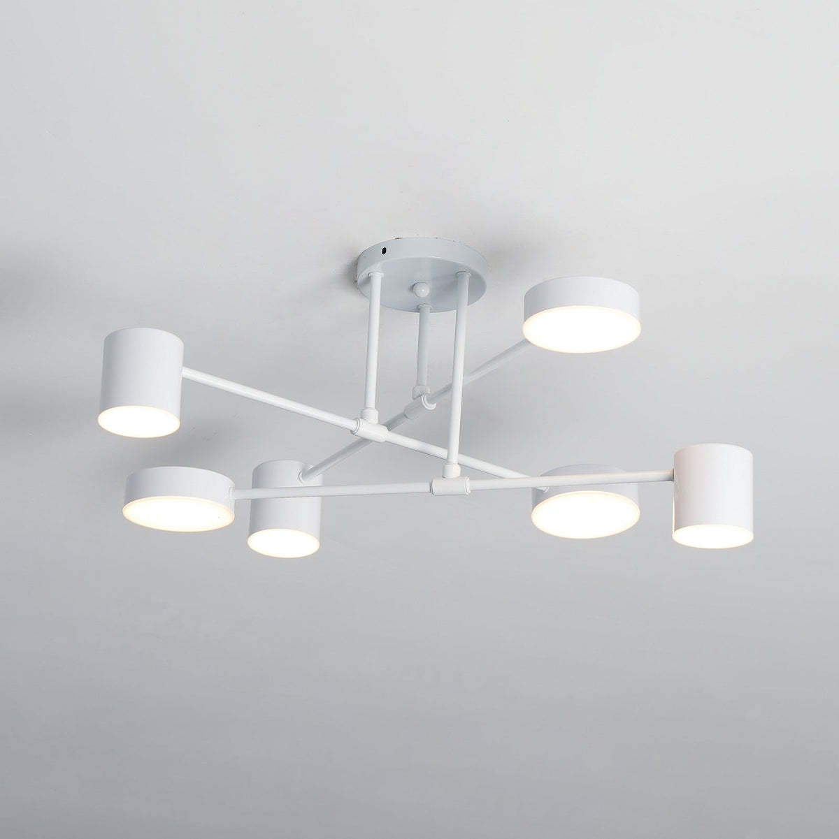 Ceiling Light with Crossed Arms and Cylindrical Heads, Sputnik Style