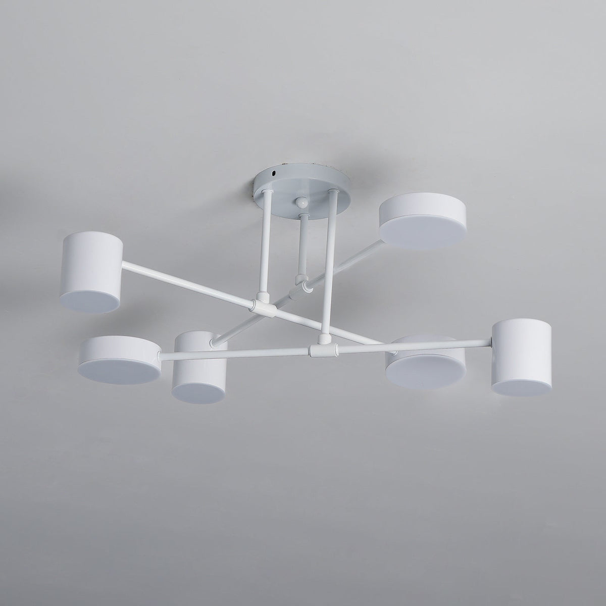 Ceiling Light with Crossed Arms and Cylindrical Heads, Sputnik Style