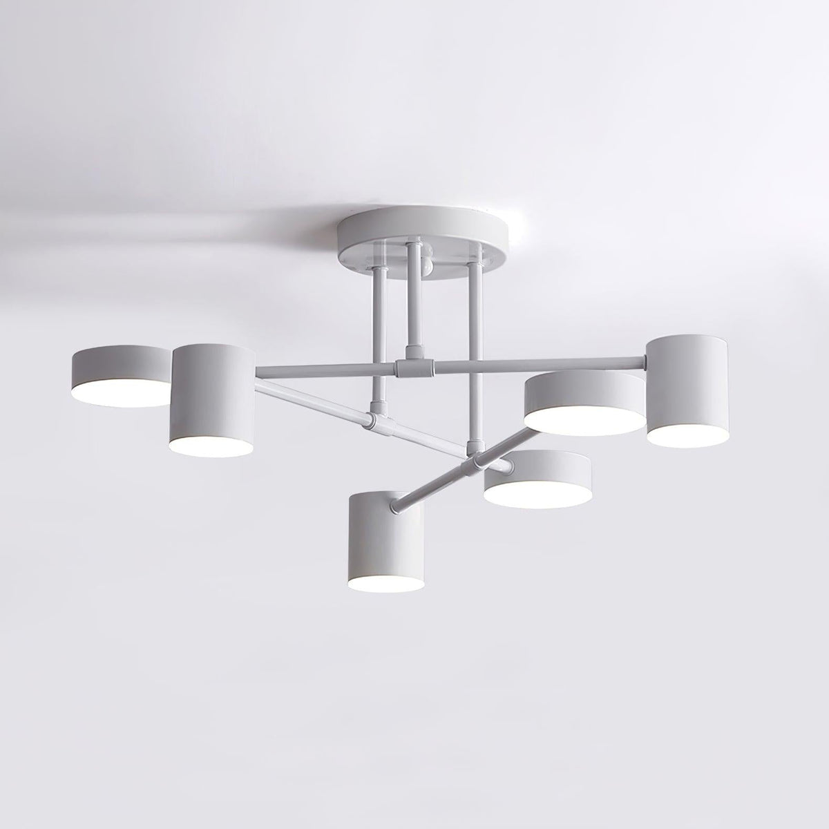 Ceiling Light with Crossed Arms and Cylindrical Heads, Sputnik Style