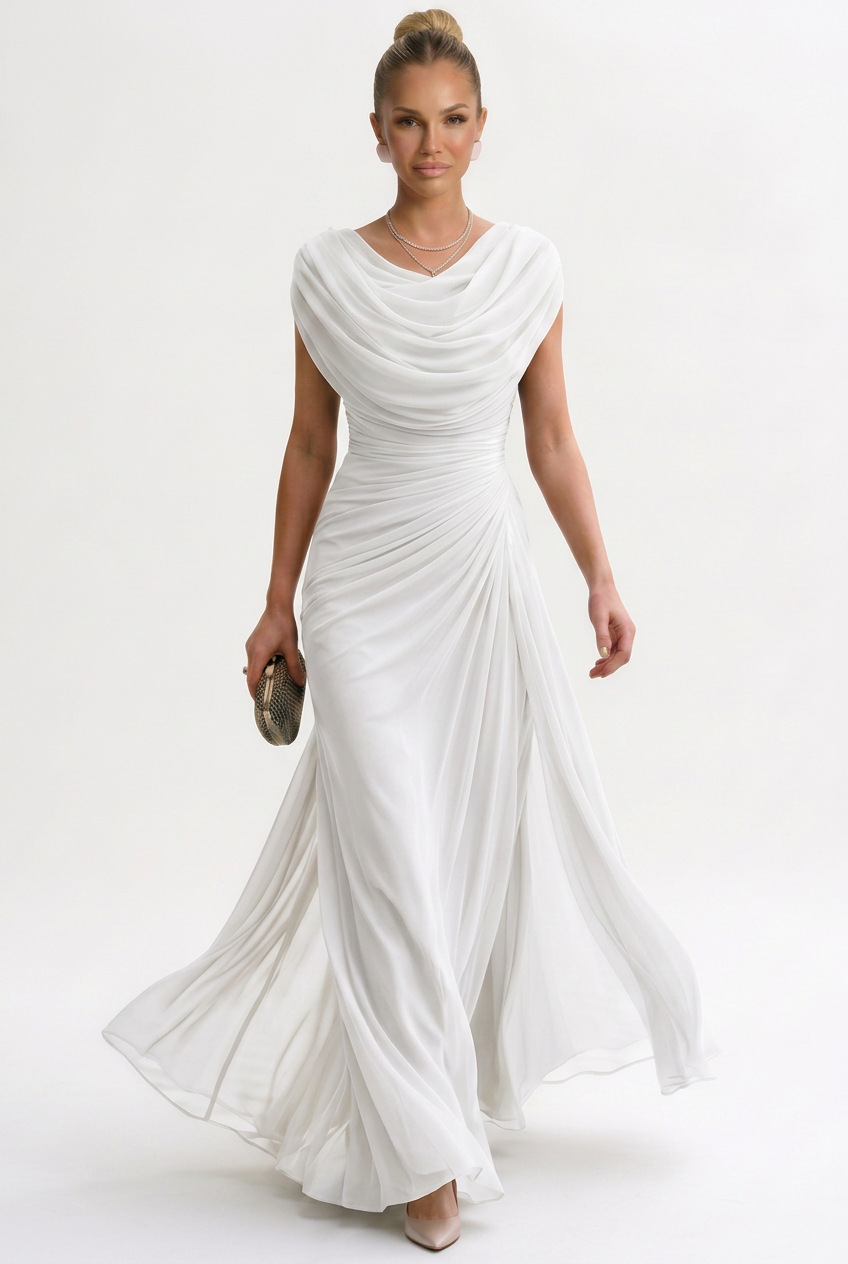 Women's Maxi Dress Sleeveless Round Neck Polyester