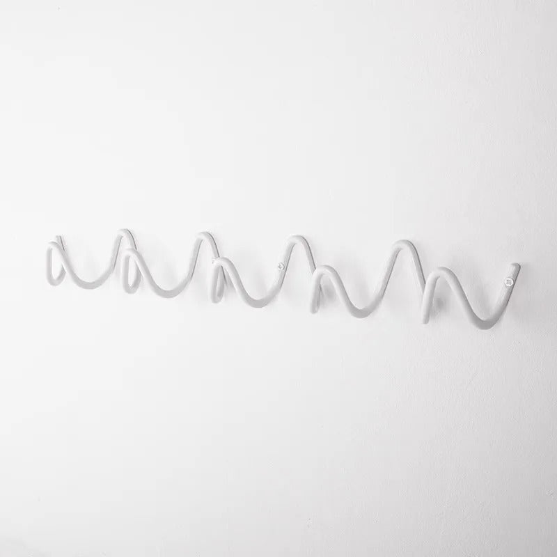 Wrought Iron Wall Coat Hooks – Wave Design Rack for Hallway and Bathroom