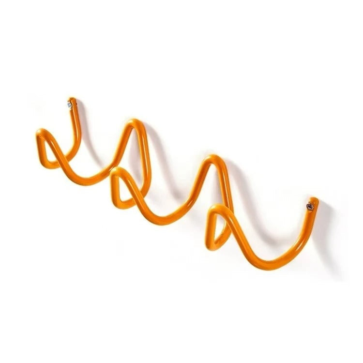 Wrought Iron Wall Coat Hooks – Wave Design Rack for Hallway and Bathroom