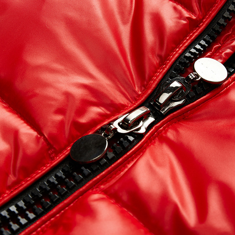 Men's Quilted Jacket with Hood - Glossy Finish