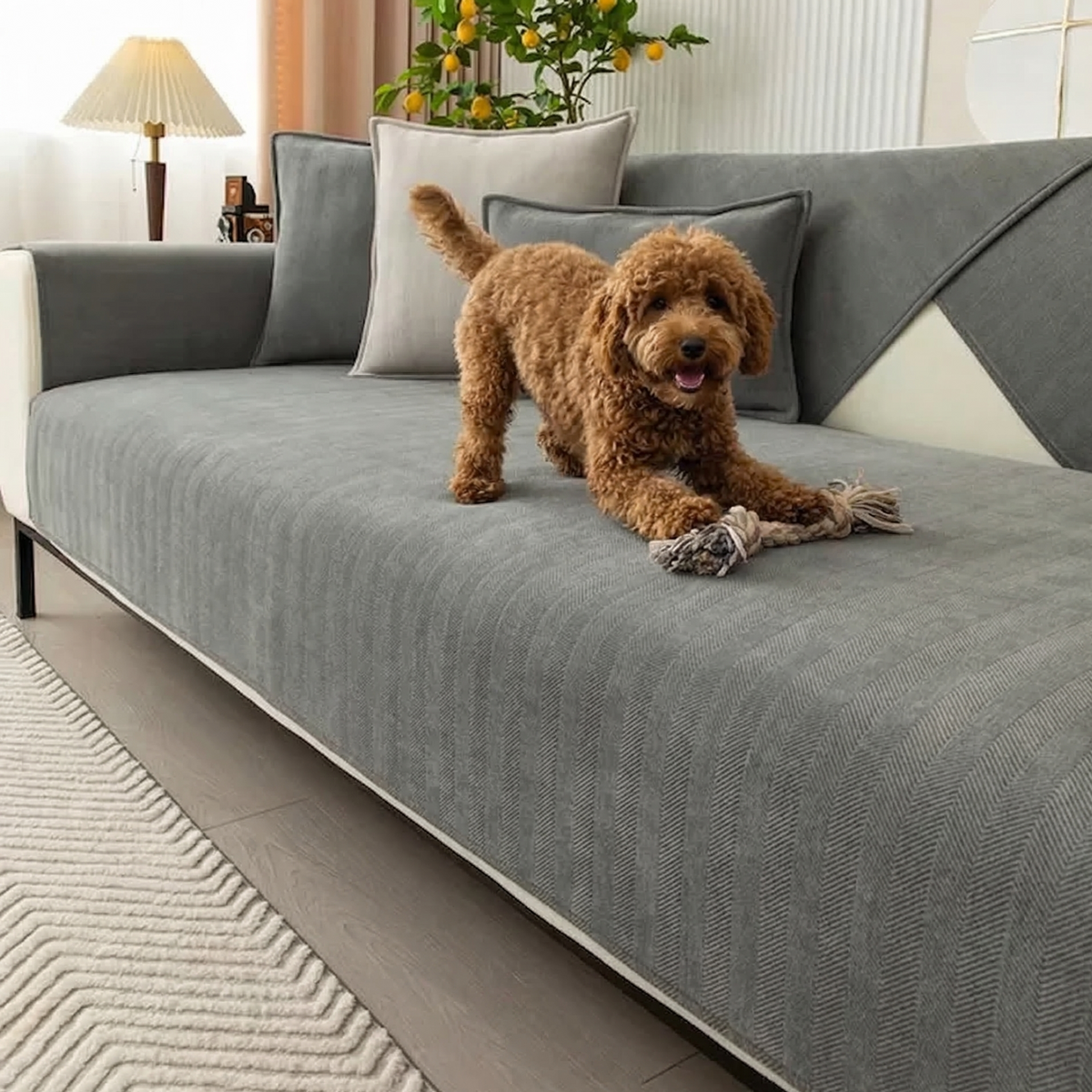 Sofa Cover for Pets – Stain and Scratch Protection with Non-Slip Base