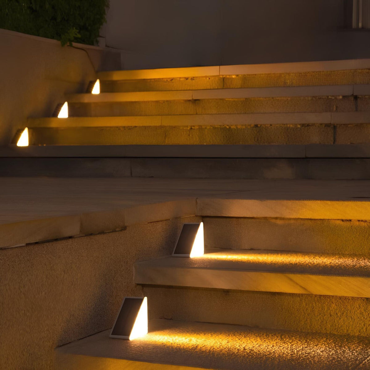 Solar Powered Stair Lights with Dusk Sensor, Waterproof LED Outdoor Step Lights