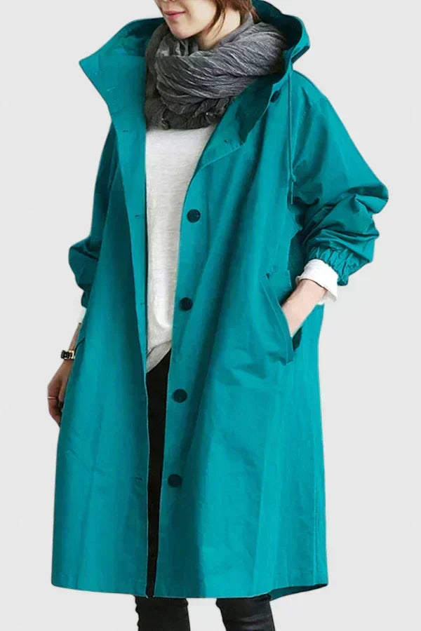 Women's Oversized Hooded Coat with Adjustable Hood