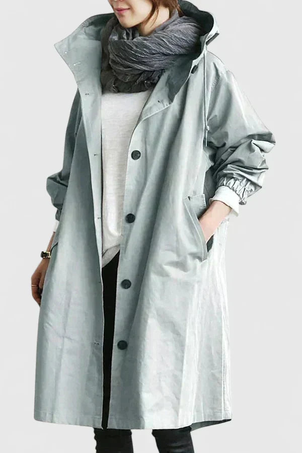 Women's Oversized Hooded Coat with Adjustable Hood