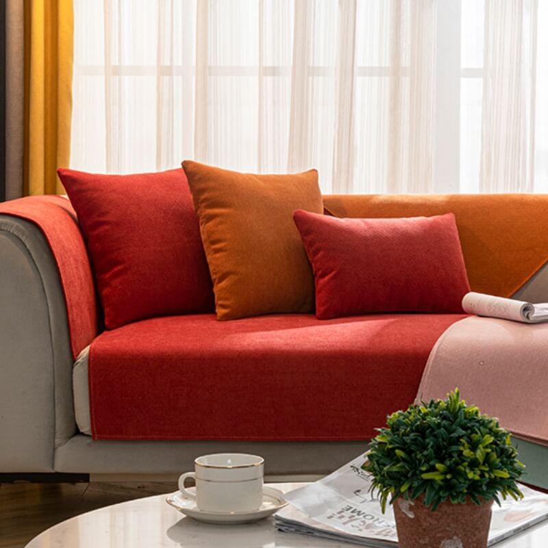Anti-Slip Chenille Sofa Cover - Soft Pet & Kid Friendly Couch Protector