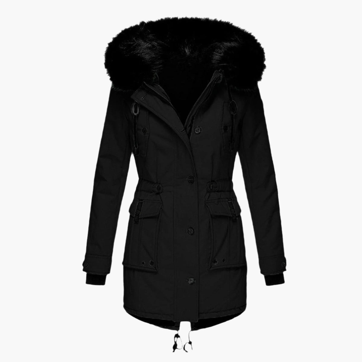 Women's Thick Parka Coat with Hood - Winter Jacket