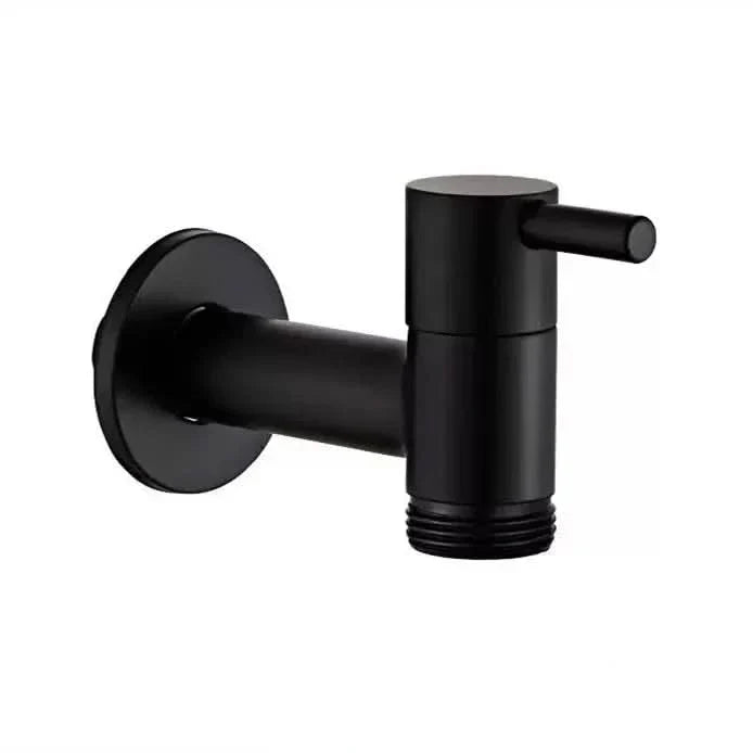 Wall-Mounted Faucet in Matte Black Solid Brass for Kitchen, Bath and Garden