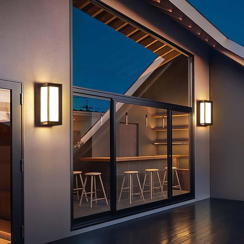 Black LED Wall Light with Motion Sensor – Weatherproof Outdoor Lighting for Garden, Porch & Path
