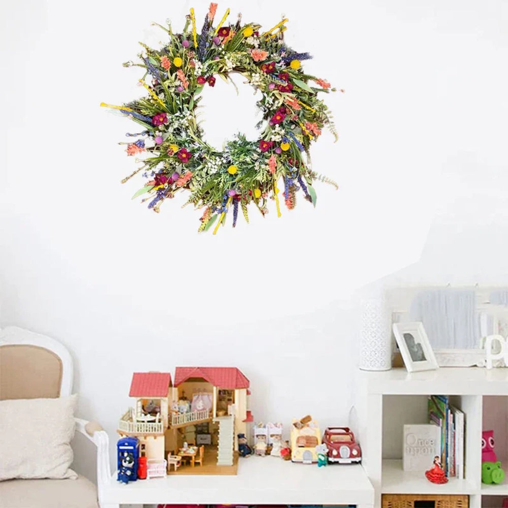 Floral Door Wreath - Decorative Artificial Flower Wreath
