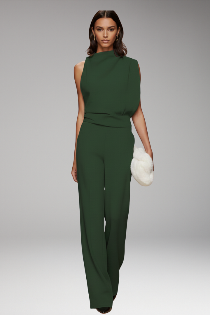 Women's Sleeveless Jumpsuit with Wide-Leg Trousers