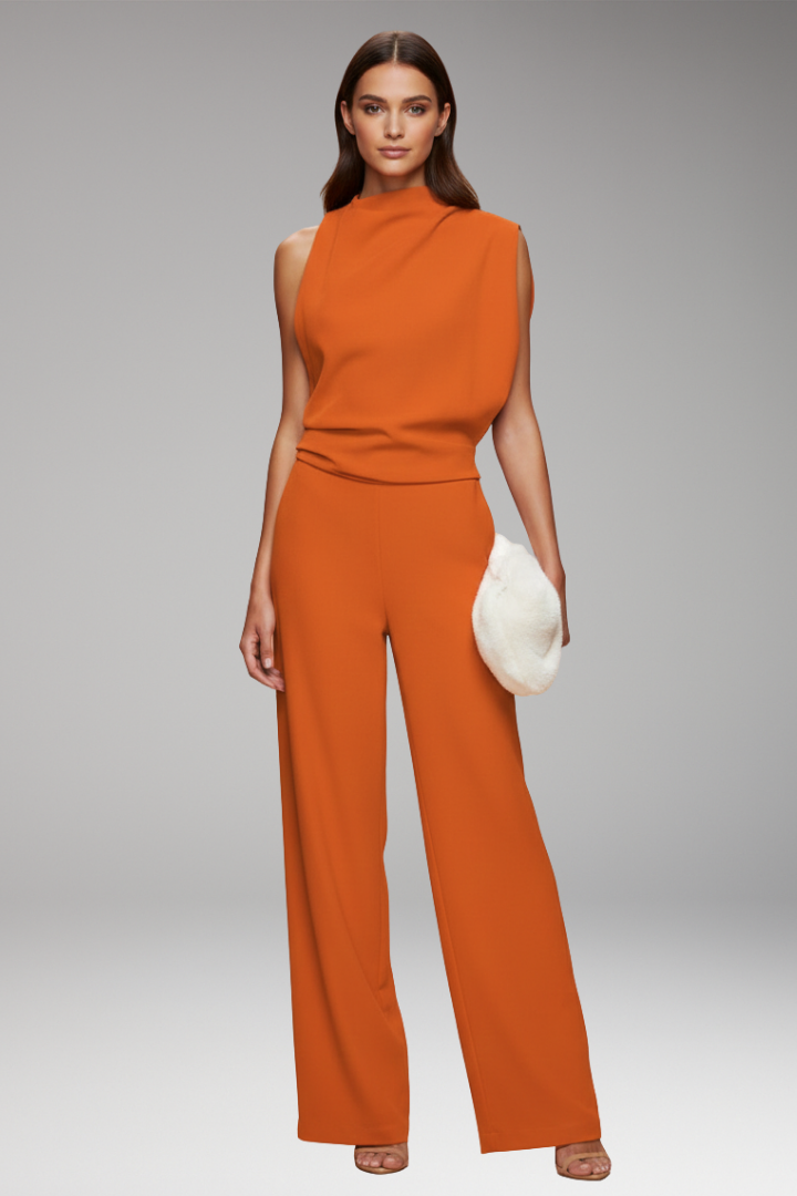 Women's Sleeveless Jumpsuit with Wide-Leg Trousers