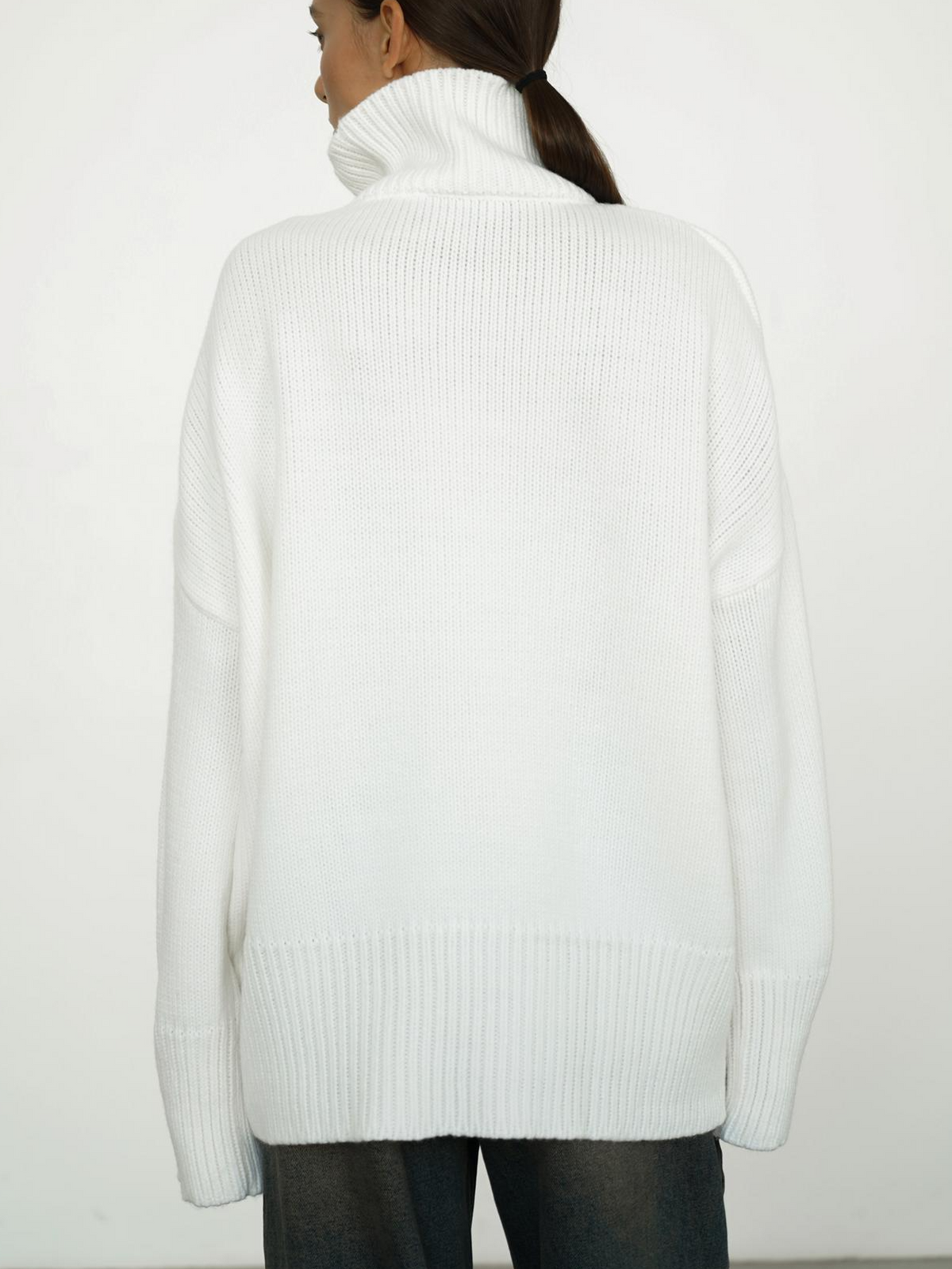 Women's Turtleneck Sweater in Wool Blend Knit