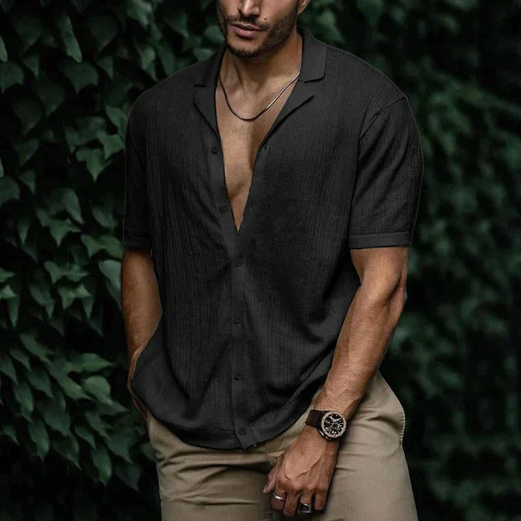 Men's Casual Short Sleeve Button Up Shirt