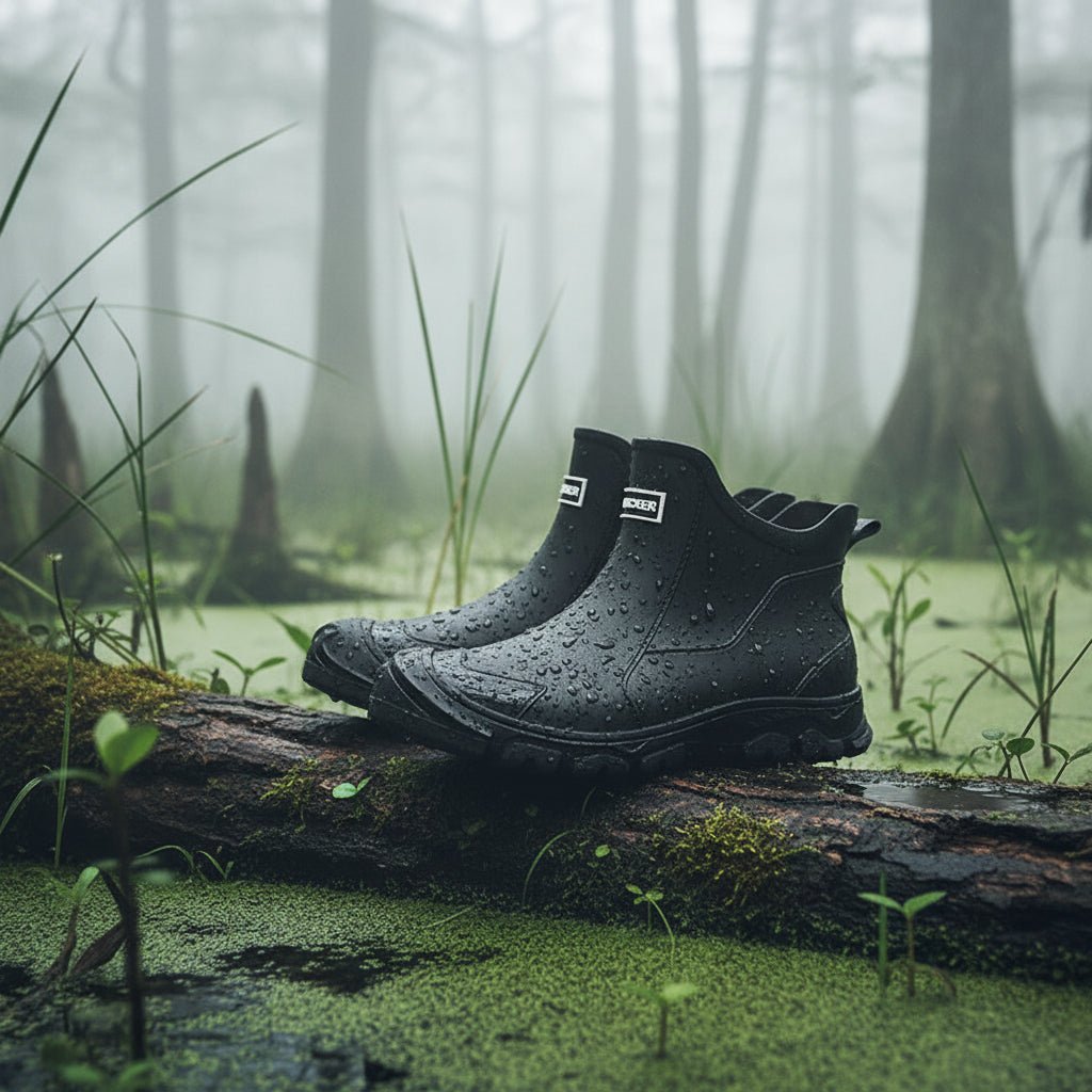 Women's Waterproof Rubber Boots - Ankle-High Rain Boots
