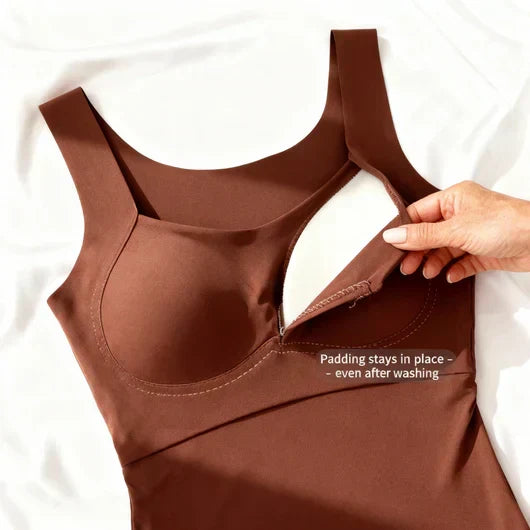 Women's Built-In Bra Tank Top - Soft Stretch Comfort Top