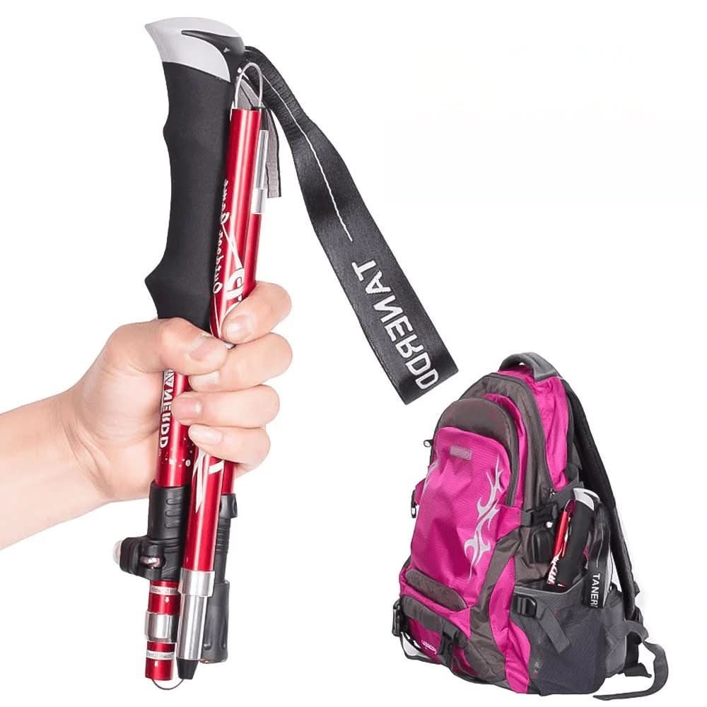 Foldable hiking sticks telescope made of carbon - light, ergonomic for trekking-4