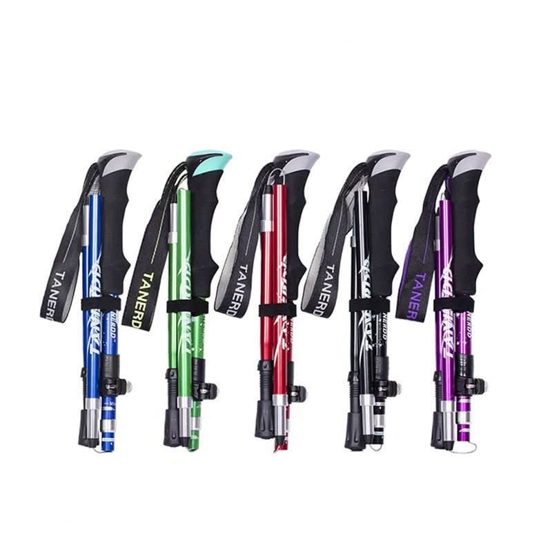 Foldable hiking sticks telescope made of carbon - light, ergonomic for trekking-1