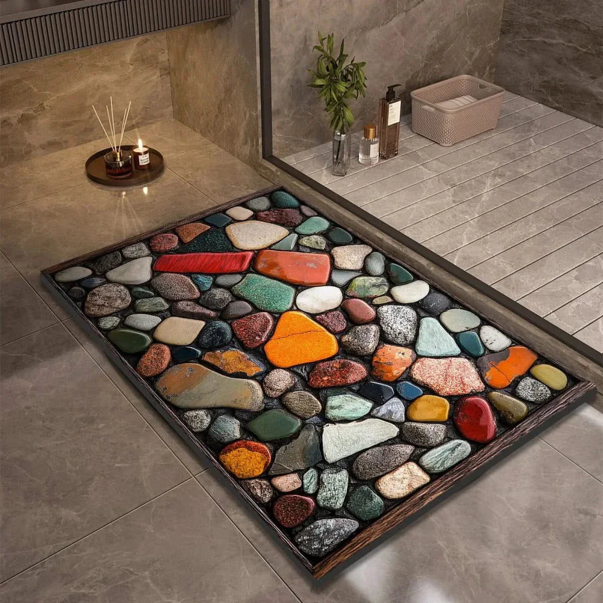 Non-Slip Diatomite Floor Mat – Quick-Drying Bath Mat for Bathroom & Kitchen