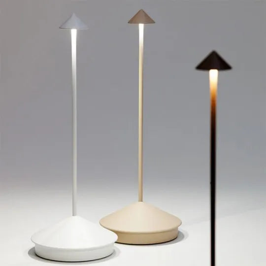 Cordless LED Table Lamp – Dimmable Rechargeable Light in White and Gold