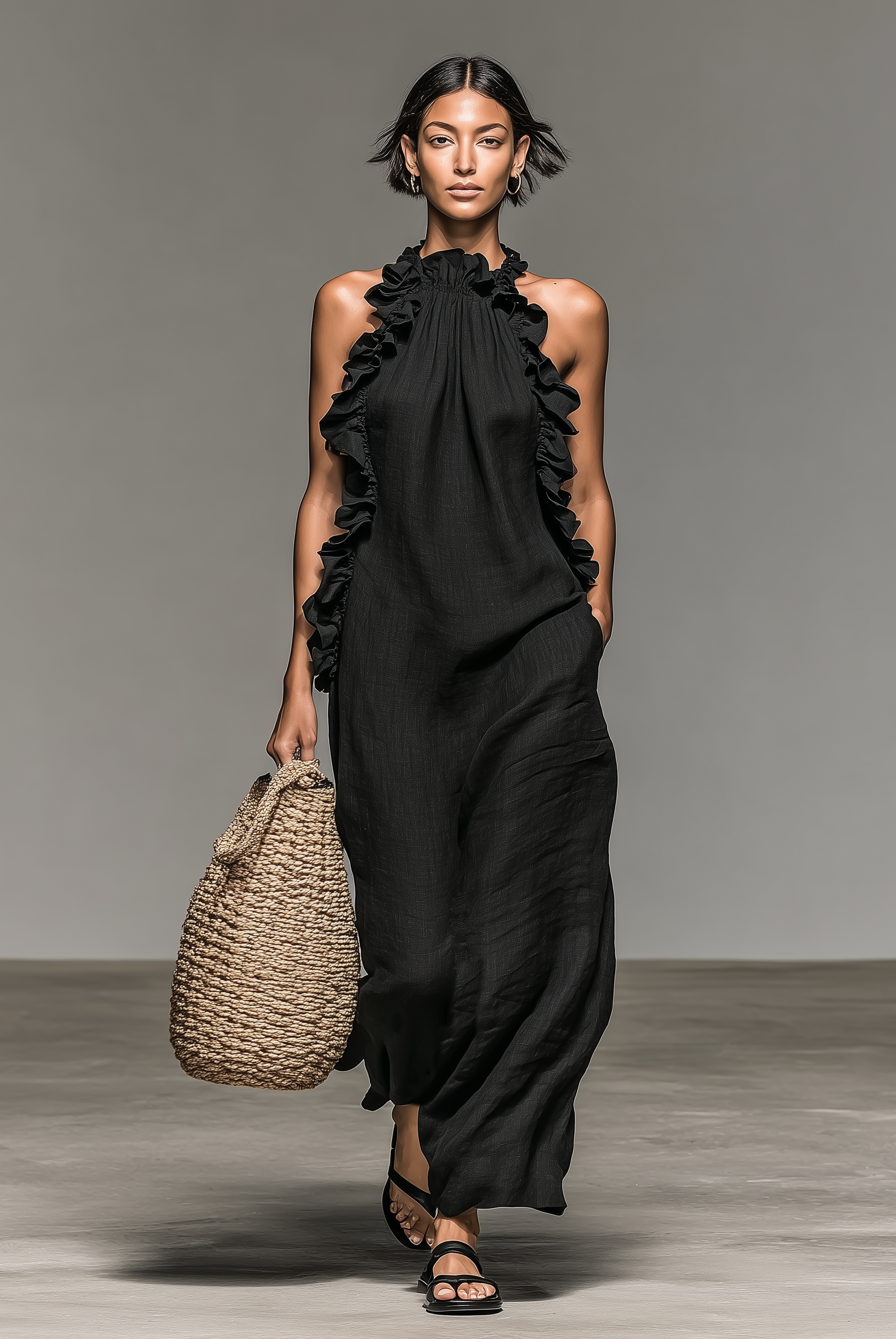 Women's Maxi Ruffle Dress Sleeveless Summer Sundress