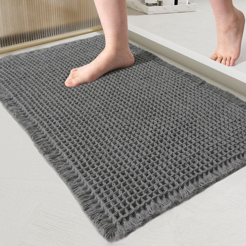 Non-Slip Waffle Bath Mat, Quick-Dry Polyester Floor Mat