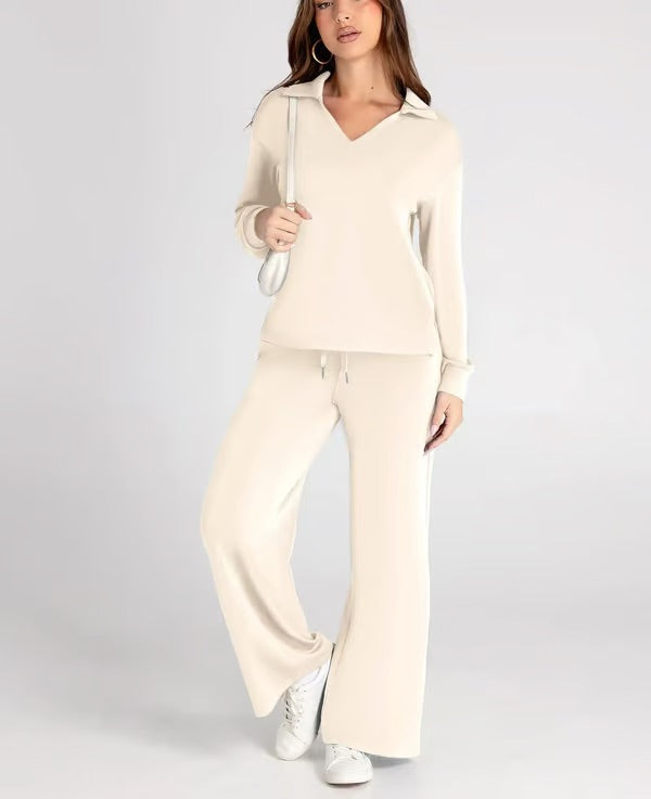 Women's Two-Piece Loungewear Set – Soft Fabric, Long Sleeves