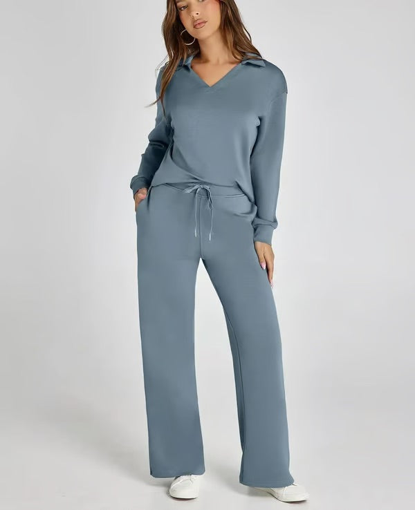 Women's Two-Piece Loungewear Set – Soft Fabric, Long Sleeves