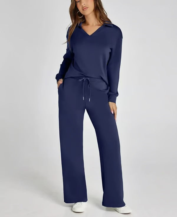 Women's Two-Piece Loungewear Set – Soft Fabric, Long Sleeves