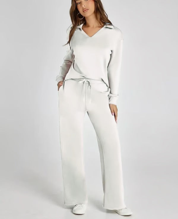 Women's Two-Piece Loungewear Set – Soft Fabric, Long Sleeves