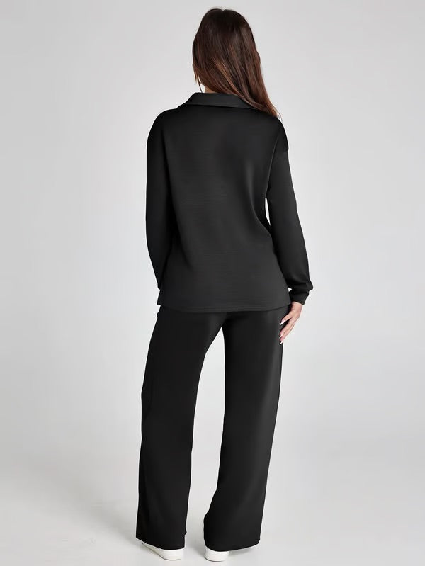 Women's Two-Piece Loungewear Set – Soft Fabric, Long Sleeves