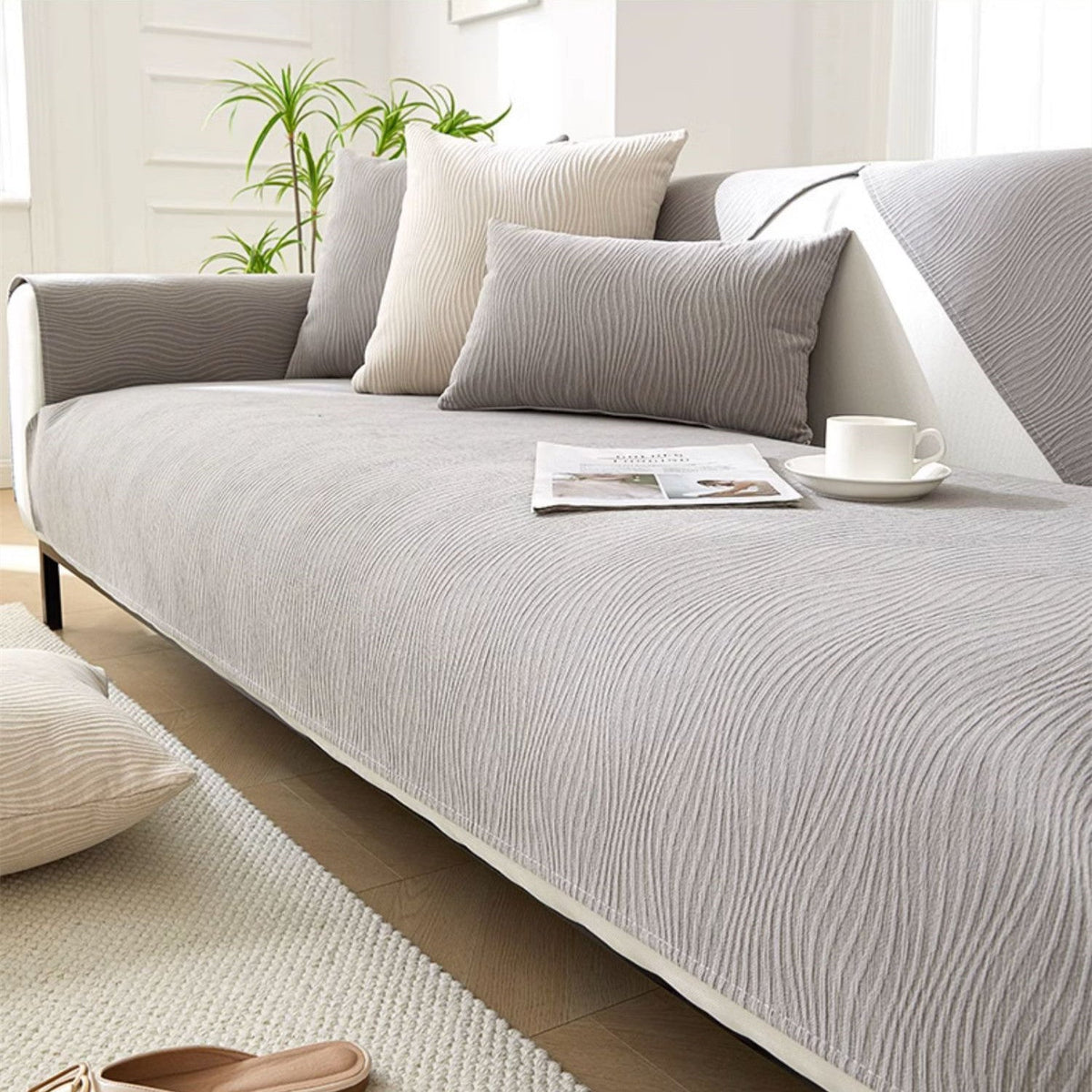 Stretch Chenille Sofa Cover - Non-Slip Couch Protector