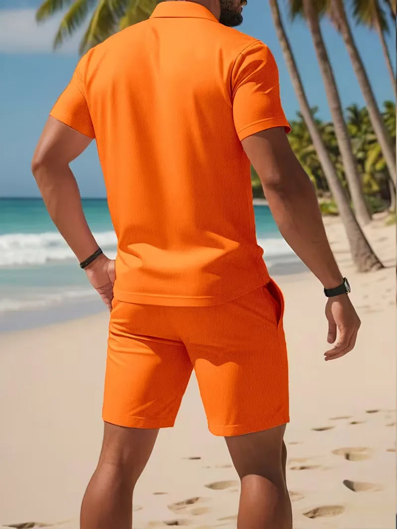 Men's Polo Shirt and Shorts Summer Set