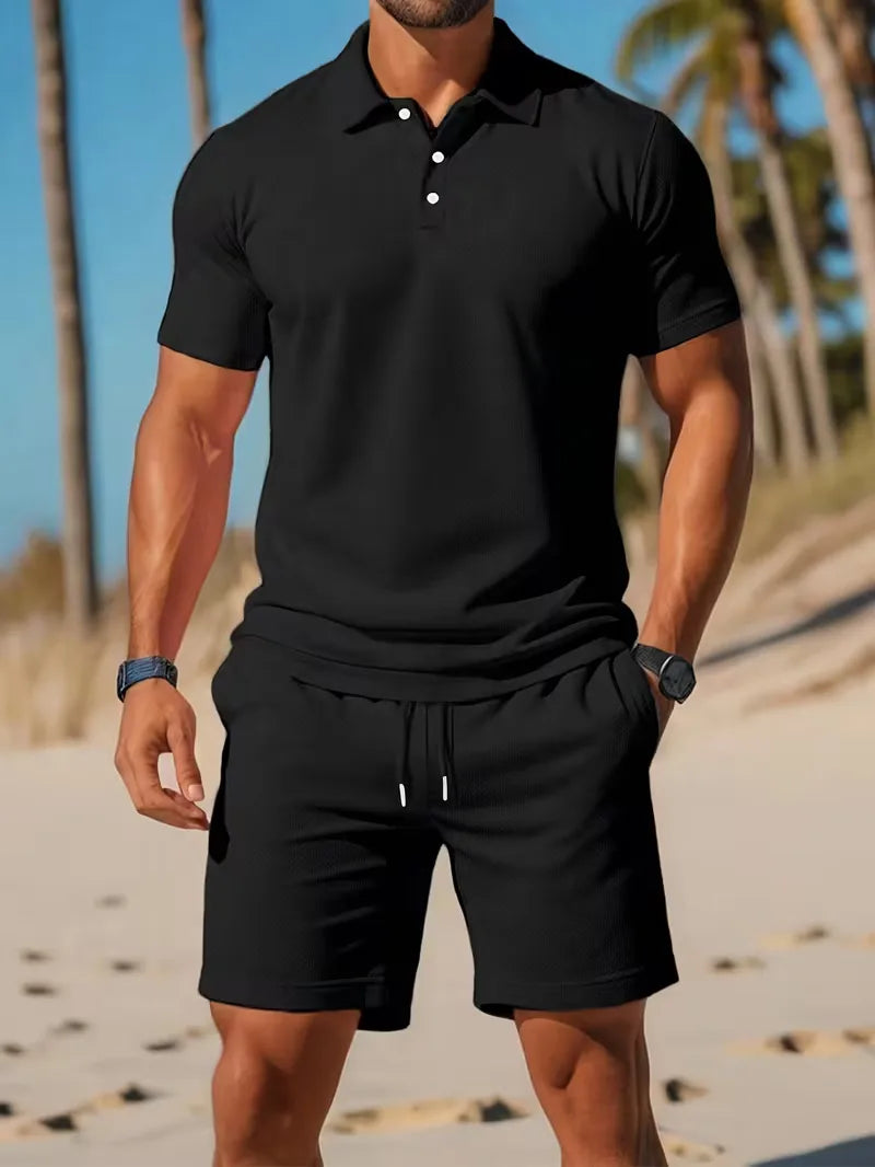 Men's Polo Shirt and Shorts Summer Set