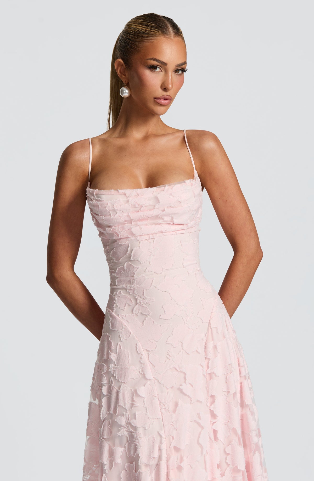 Dames Maxi Jurk Mouwloos met Cowl-hals en Bloemenpatroon