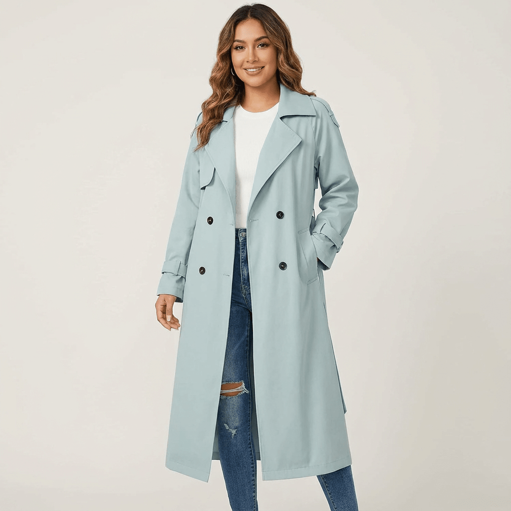 Women's Longline Trench Coat – Classic Everyday Outerwear
